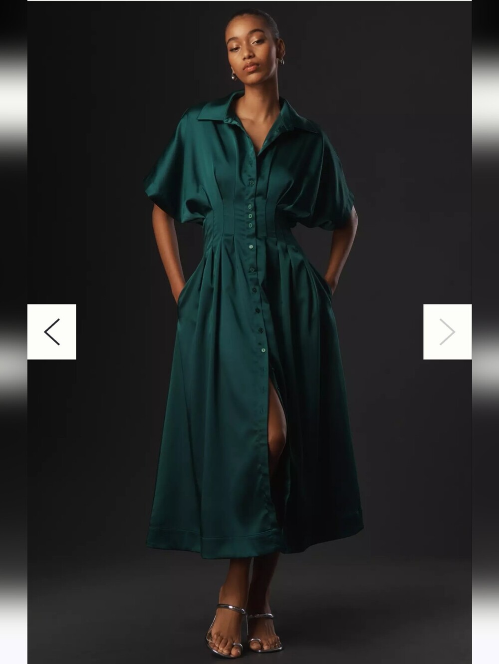 Exquise By Anthopologie Tobie Satin Shirt Dress